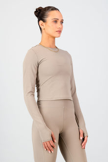 Olivia Fitted Long Sleeve - Cashew