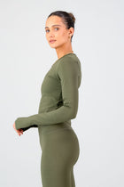 Olivia Fitted Long Sleeve - Olive