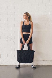 Quilted Tote Bag - Black