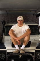 Headline Sock - White & Red